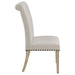 Beige and Pine Upholstered Parsons Dining Chair (Set of 2) - DTYStore