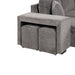 104.5" Modern L-Shape 3 Seat Reversible Sectional Couch, Pull Out Sleeper Sofa with Storage Chaise and 2 Stools for Living Room Furniture Set,Knox Charcoal - DTYStore