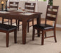 Antique Walnut Finish Solid Wood Set of 2pc Chairs Dining Chair Ladder Back Cushion Seats - DTYStore