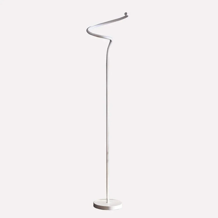 52.5-Inch LED Matte White Curvilinear S-Curve Spiral Tube Angled Floor Lamp Default -DTYStore