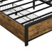 King Size Bed Frame, Storage Headboard with Charging Station and 4 Storage Drawers,LED Lights , Brown and and Gray - DTYStore