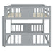 Full Over Full Bunk Bed with Ladder, Gray (Old SKU :LT000207AAE) - DTYStore