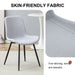 Comfortable Linen-Cotton Dining Chair Set - Six Pieces in Light Gray.Integrated Seat and Backrest,Linen-Cotton Material,Curved Widened Cushion Design For More Comfort. - DTYStore