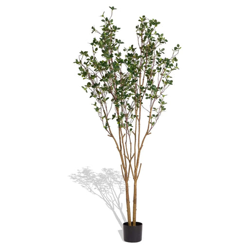 5.2FT Artificial Tree Graceful Evergreen Faux Plant with Lifelike Natural Look Leaves and Sturdy Pot Ideal for Enhancing Indoor Home Decor Office Bedroom or Hallway Decoration 1pc/set Default -DTYStore
