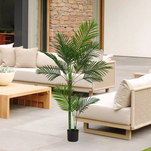 5.2FT Tall Artificial Areca Palm Tree – Realistic Lifelike Faux Indoor Potted Plant with 11 Green Leaves, Decorative Simulation for Home, Office, Living Room or Modern Spaces, 1pc/Set Default -DTYStore