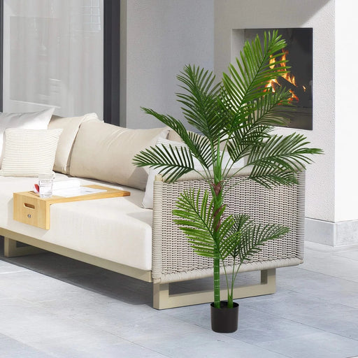 5.2FT Tall Artificial Areca Palm Tree – Realistic Lifelike Faux Indoor Potted Plant with 11 Green Leaves, Decorative Simulation for Home, Office, Living Room or Modern Spaces, 1pc/Set Default -DTYStore