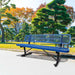 6 ft. Outdoor Steel Bench with Backrest in Blue - DTYStore