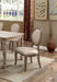 Transitional Rustic Oak and Beige Side Chairs Set of 2 Chairs Dining Room Furniture Padded fabric seat Elegant Kitchen Dining Room - DTYStore
