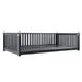 Patio Minimalist Twin Size Garden Swing Bed Wood Porch Swing with Ropes for Backyard, Safe Sloped Design, Black - DTYStore
