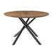 53.14'' Round MDF Coffee Table End Table Short Leisure Tea Table Cross Legs Metal Base, Easy to Assemble,Walnut. Default -DTYStore