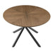 53.14'' Round MDF Coffee Table End Table Short Leisure Tea Table Cross Legs Metal Base, Easy to Assemble,Walnut. Default -DTYStore