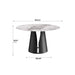 53.15'Modern Artificial Stone Round Black Carbon Steel Base Dining Table-Can Accommodate 6 People Default -DTYStore
