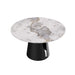 53.15'Modern Artificial Stone Round Black Carbon Steel Base Dining Table-Can Accommodate 6 People Default -DTYStore