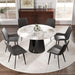 53.15'Modern Artificial Stone Round Black Carbon Steel Base Dining Table-Can Accommodate 6 People Default -DTYStore
