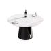 53.15'Modern artificial stone round black carbon steel base dining table-can accommodate 6 people Default -DTYStore