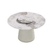 53.15 'Modern White Artificial Stone Round Beige Plywood PU Base Dining Table-23.62'White Artificial Stone Turntable-Can Accommodate 6 People (Not Including Chairs. ) Default -DTYStore