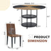 Table and chair set.A 47.3-inch diameter modern spliced color circular dining table - double-layer storage.Paired With 4 brown technology fabric dining chairs, simple and versatile, comfortable. - DTYStore