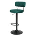 Modern Bar Stools Set of 2,Curved Backrest Upholstered Counter Height Bar Stools,Adjustable Bar Stool 24.5'-30.5', Swivel Counter Stools for Kitchen Home - DTYStore