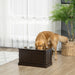 Elevated Dog Bowls for Large Dogs, Raised Dog Bowls with Storage, Two Stainless Steel Bowls, Pet Feeder Station for Indoor Use, Coffee - DTYStore