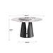 53'Modern Artificial Stone Round Black Carbon Steel Base Dining Table-23.62'White Artificial Stone Turntable-Can Accommodate 6 People Default -DTYStore