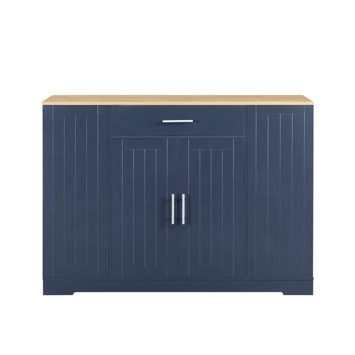 53'' Kitchen Storage Islands with Drawers and Trash Can Storage for Kitchen & Dining. Modern Farmhouse Design, Navy Blue, 53.2'W x 20.9'D x 38.0'H. Default -DTYStore