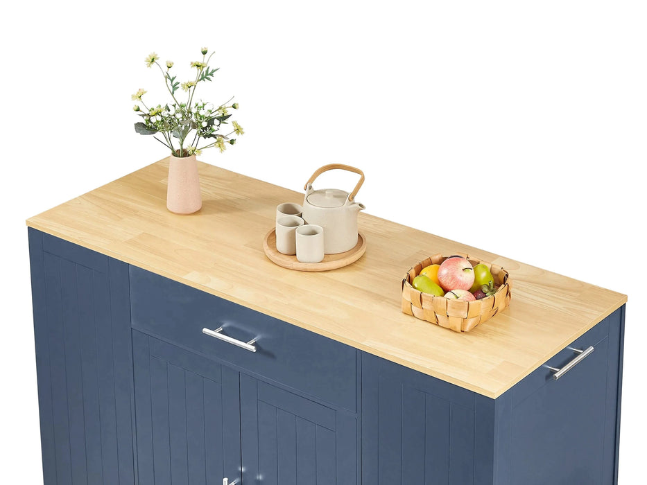 53'' Kitchen Storage Islands with Drawers and Trash Can Storage for Kitchen & Dining. Modern Farmhouse Design, Navy Blue, 53.2'W x 20.9'D x 38.0'H. Default -DTYStore