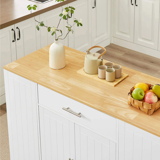 53'' Kitchen Storage Islands with Drawers and Trash Can Storage for Kitchen & Dining. Modern Farmhouse Design, White, 53.2'W x 20.9'D x 38.0'H. Default -DTYStore