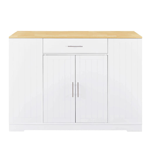53'' Kitchen Storage Islands with Drawers and Trash Can Storage for Kitchen & Dining. Modern Farmhouse Design, White, 53.2'W x 20.9'D x 38.0'H. Default -DTYStore