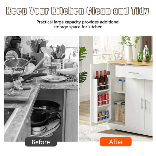 53'' Kitchen Storage Islands with Drawers and Trash Can Storage for Kitchen & Dining. Modern Farmhouse Design, White, 53.2'W x 20.9'D x 38.0'H. Default -DTYStore