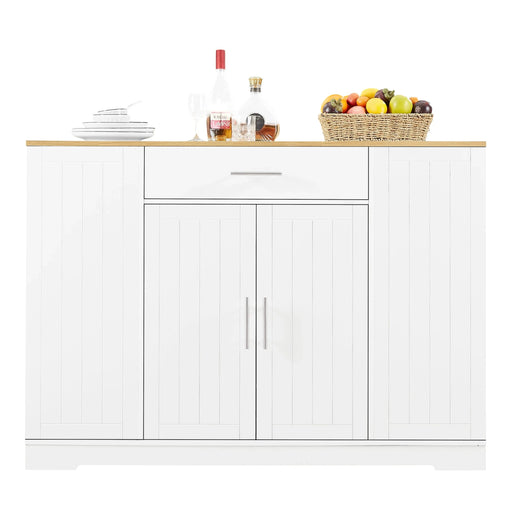 53'' Kitchen Storage Islands with Drawers and Trash Can Storage for Kitchen & Dining. Modern Farmhouse Design, White, 53.2'W x 20.9'D x 38.0'H. Default -DTYStore