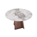 53' Round Marble Dining Table with Iron Metal Base, Artificial Marble for 6 People, Dining Room/Living Room Kitchen Dining Table,Pandora (Dining Table Only) Default -DTYStore