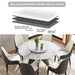 53' Round Marble Dining Table with Silver Stainless Steel Design Base, Artificial Marble for 6 People, 23.62'White Artificial Stone Turntable,White (Dining Table Only) Default -DTYStore