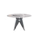 53' Round Marble Dining Table with Silver Stainless Steel Design Base, Artificial Marble for 6 People, 23.62'White Artificial Stone Turntable,White (Dining Table Only) Default -DTYStore