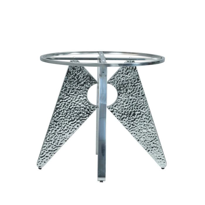 53' Round Marble Dining Table with Silver Stainless Steel Design Base, Artificial Marble for 6 People, 23.62'White Artificial Stone Turntable,White (Dining Table Only) Default -DTYStore