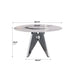 53' Round Marble Dining Table with Silver Stainless Steel Design Base, Artificial Marble for 6 People, 23.62'White Artificial Stone Turntable,White (Dining Table Only) Default -DTYStore