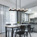 Chandelier for Dining Room, 10-Light Black Farmhouse Linear Pendant Light Fixture, Modern Crystal Hanging Lighting Chandelier for Kitchen Island, Bar, Long Table, G9 Bulb(10*G9*MAX 40W) - DTYStore