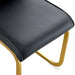 Luxury Simple Arch Chair - Set of 8 BLACK PU Material High Resilience Dining Chair with Arched Metal Gold Leg.Packed In Two Boxes. - DTYStore