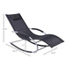 Outsunny Zero Gravity Rocking Chair Outdoor Chaise Lounge Chair Recliner Rocker with Detachable Pillow and Durable Weather-Fighting Fabric for Patio, Deck, Pool, Black - DTYStore