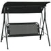 Outsunny 3-Seat Outdoor Patio Swing Chair with Removable Cushion, Steel Frame Stand and Adjustable Tilt Canopy for Patio, Garden, Poolside, Balcony, Backyard, Black 1 - DTYStore