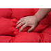 Outdoor Garden Rattan Egg Swing Chair Hanging Chair Wood+Red cushion - DTYStore