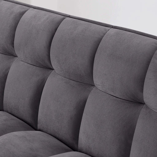 54.33 inch versatile foldable sofa bed in 3 lengths, modern sofa sofa sofa velvet pull-out bed, adjustable back (GRAY) Default -DTYStore