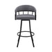 Palmdale 30' Swivel Slate Gray Faux Leather and Black Metal Bar Stool - DTYStore