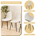 Dining Chairs Set of 4 modern kitchen dining chairs, linen padded seats, and sturdy black metal leg design (beige) dining table chairs Suitable for home and office use - DTYStore