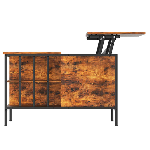 Farmhouse Lift Top Coffee Table with Storage - 31.5' Adjustable Height Living Room Table, Multifunctional Center for Family with Hidden Compartment & 3 Shelves(110lbs Capacity, Easy to Clean) - Image 16