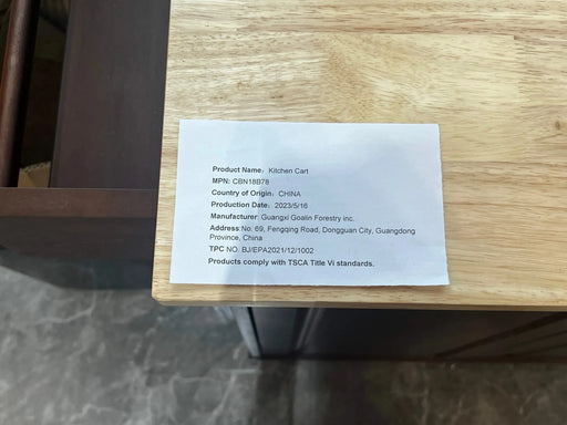 54 inch Portable Wooden Kitchen Island Cart Large Capacity with 3 drawers Drop-Leaf Table Spice Rack & Towel Rack for Small Spaces. Default -DTYStore