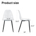 Modern minimalist transparent dining chair, plastic chair, armless crystal chair, Nordic creative makeup stool, negotiation chair, set of 4 pieces, black metal legs,TW-1200 - DTYStore