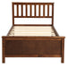 Twin Size Wood Platform Bed with Headboard,Footboard and Wood Slat Support, Walnut - DTYStore