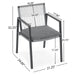 Outdoor Dining Set, Aluminum Dining Chair Set of 6 with Rope + Aluminum Dining Table, Gray+Black - DTYStore