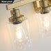 Golden 5-Light Vanity Light with Clear Glass Shades, Modern Iron Metal Bathroom Wall Fixture for Mirror, Ideal for Bathroom and Dressing Table (No Bulbs) - DTYStore