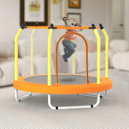 55-inch Trampoline for Kids Indoor & Outdoor Small Toddler Trampoline with Basketball Hoop Default -DTYStore